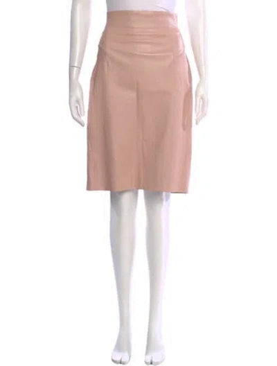 Pre-owned The Perfext Leather Knee-length Skirt In Pink