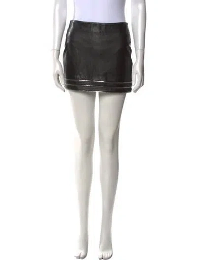 Pre-owned The Perfext Leather Mini Skirt W/ Tags In Black