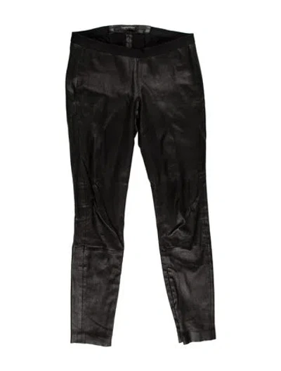 Pre-owned The Perfext Leather Skinny Leg Pants In Gray