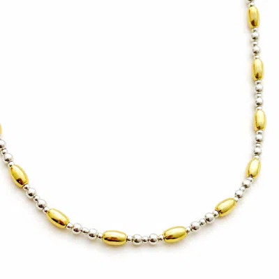 The Pheia Women's Gold / Silver Almond Mix Two-tone Necklace In Multi
