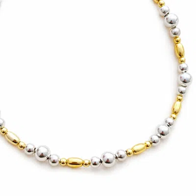 The Pheia Women's Gold / Silver Bold Two Tone Mixed Bead Necklace In Multi