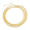 The Pheia Women's Gold Triple Layer Bead Anklet In Gold