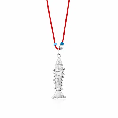 The Pheia Women's Movable Fish Pendant Silver Necklace In Pattern