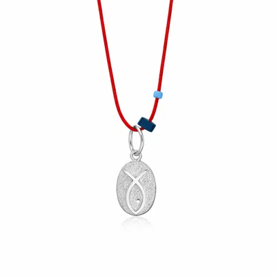 The Pheia Women's Red String Fish Silver Necklace In Metallic