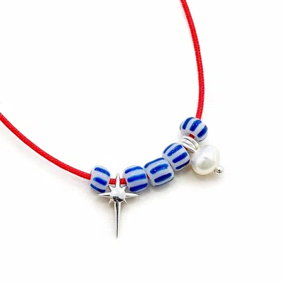 The Pheia Women's Silver North Star Charm Cord Necklace