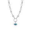 The Pheia Women's Silver Power Loop Chain Necklace With Evil Eye In Silver