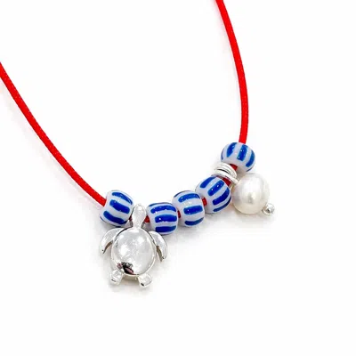 The Pheia Women's Silver Turtle Charm Cord Necklace