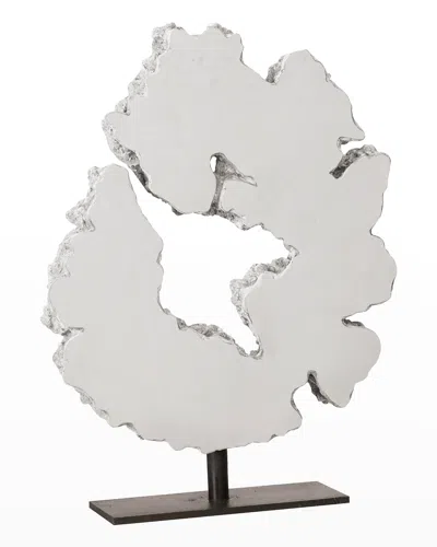 The Phillips Collection Lava Slice Sculpture On Stand In Silver