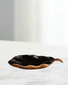 The Phillips Collection Teak Wood Leaf Bowl, Natural In Natural &amp; Black