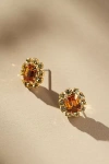 The Pink Reef Crystal Petite Stud Earrings In Orange