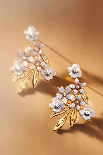 The Pink Reef Floral Cluster Earrings In Gold