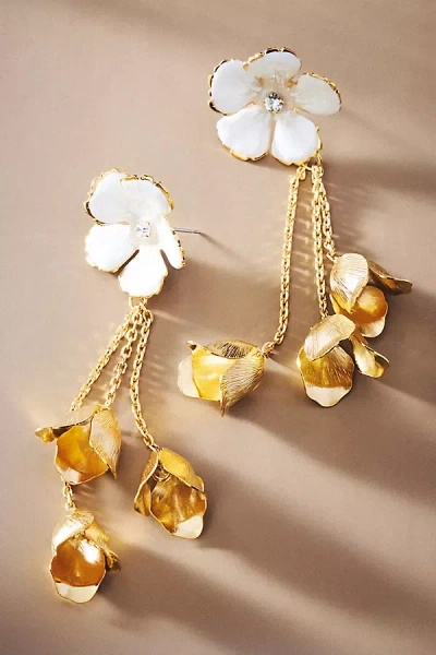 The Pink Reef Hand-painted Bells Earrings In Burgundy