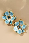 The Pink Reef Hand-painted Earrings In Blue