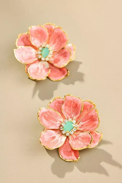 The Pink Reef Handpainted Earrings