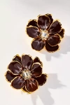 The Pink Reef Handpainted Earrings In Brown