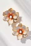 The Pink Reef Handpainted Earrings In White