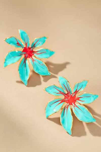 The Pink Reef Handpainted Tropic Post Earrings