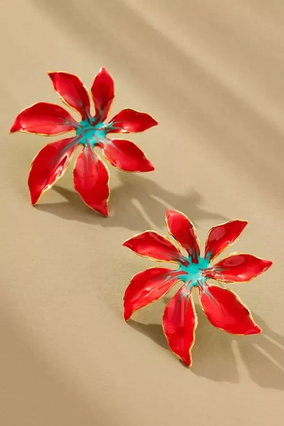 The Pink Reef Handpainted Tropic Post Earrings