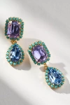 The Pink Reef Jewel Drop Neon Earrings In Blue