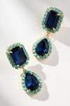 The Pink Reef Jewel Drop Neon Earrings In Blue