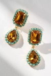 The Pink Reef Jewel Drop Neon Earrings In Orange