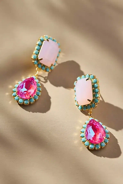 The Pink Reef Jewel Neons Drop Earrings In Pink