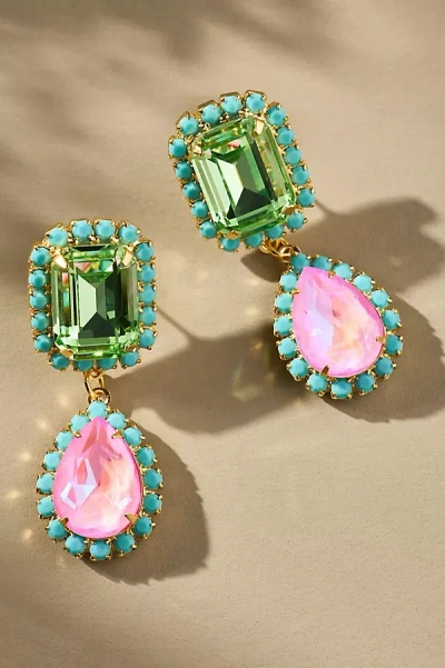 The Pink Reef Jewel Neons Drop Earrings In Pink