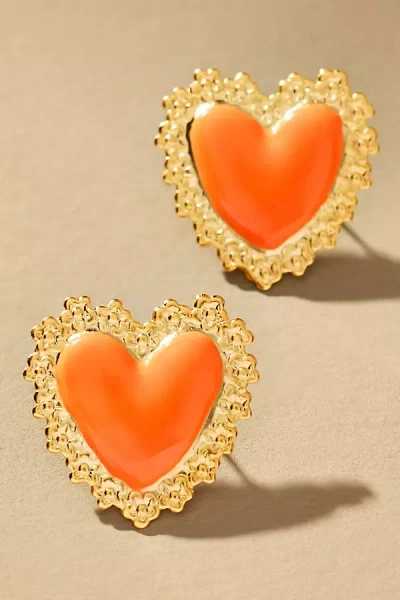 The Pink Reef Love Heart Stud Earrings