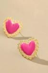 The Pink Reef Love Heart Stud Earrings