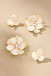 The Pink Reef Mommy & Me Flower Earrings, Set Of 2 In White