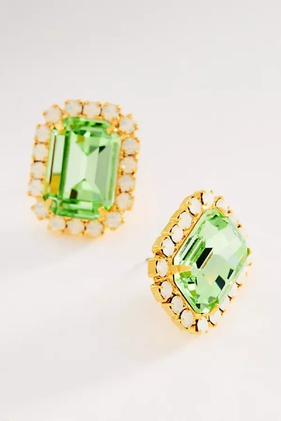 The Pink Reef Neon Gem Stud Earrings In Green