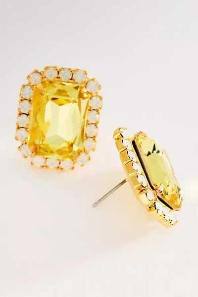 The Pink Reef Neon Gem Stud Earrings In Gold