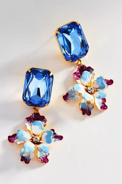 The Pink Reef Paris Drop Earrings In Blue