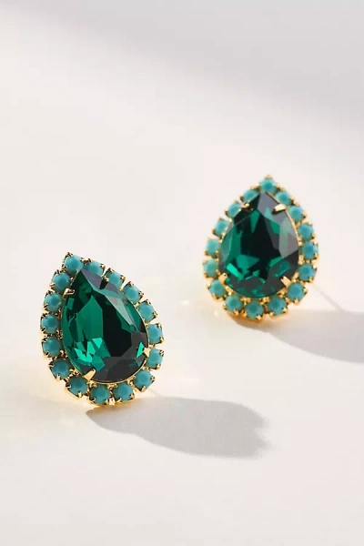 The Pink Reef Pear Stud Earrings In Multicolor