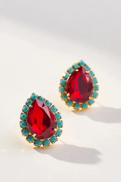THE PINK REEF PEAR STUD EARRINGS
