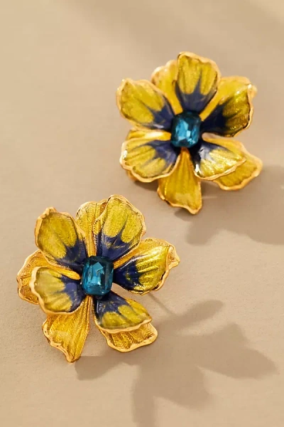 The Pink Reef Small Handpainted Jewel Box Flower Earrings