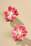 The Pink Reef Small Handpainted Jewel Box Flower Earrings