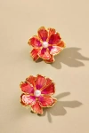 The Pink Reef Small Handpainted Jewel Box Flower Earrings