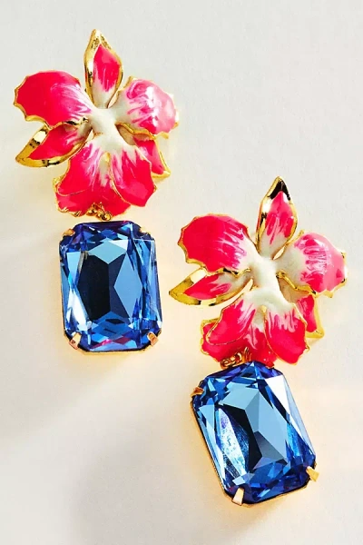 The Pink Reef Vanilla Jewel Drop Earrings In Multi