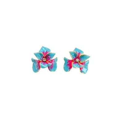 The Pink Reef Women's Blue Aqua Pink Orchid