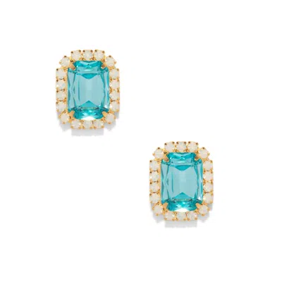 The Pink Reef Women's Blue  Gem Stud In Aqua