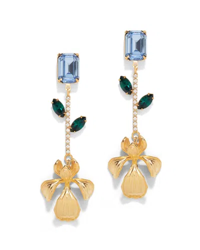 The Pink Reef Women's Blue  Hand Sculpted Iris Earring In Sapphire