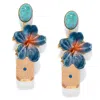 The Pink Reef Women's Blue  Ruby Earring In Turquoise In Gold