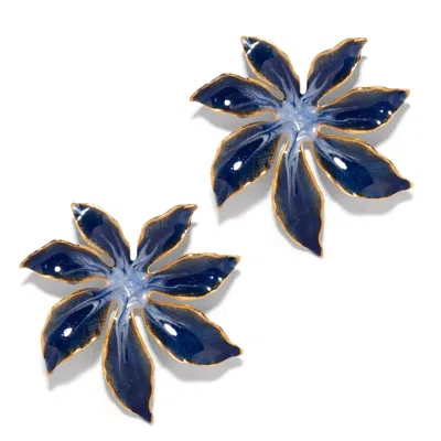 The Pink Reef Women's Blue  Tropic Earring In Sapphire