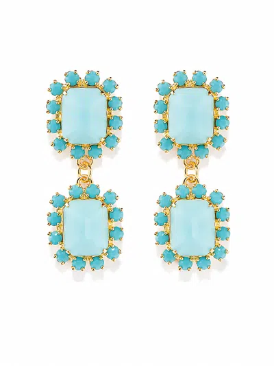 The Pink Reef Women's Blue  Twin Gem Earring In Turquoise