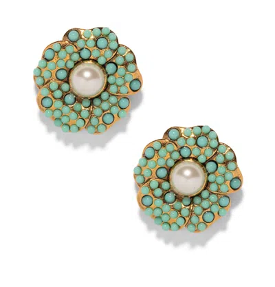 The Pink Reef Women's Blue  Vintage Inspired Valencia Earring In Turquoise In Green