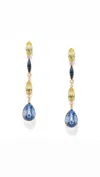 The Pink Reef Women's Blue / Yellow  Elongated Jewel Drop In Jonquil & Sapphire In Gold