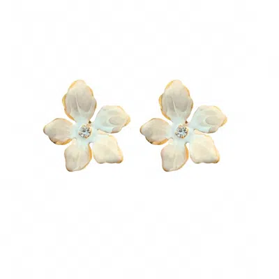 The Pink Reef Women's Cascade Mini Stud Earrings In Pearl & White In Neutral