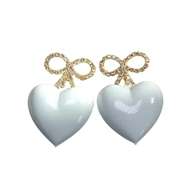 The Pink Reef Women's Crystal Heart In White