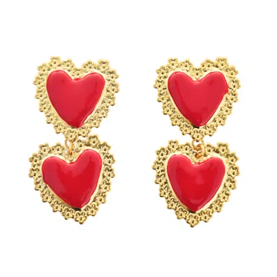 The Pink Reef Women's Double Red Valentine Heart